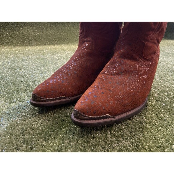 Vintage ACME Cowboy Boots Men’s Size 9.5 Exotic Snakeskin Python Brown Shoes USA main image 16